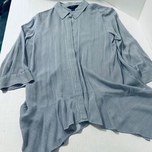 Simple Vera women's blouse grey/blue white, size M